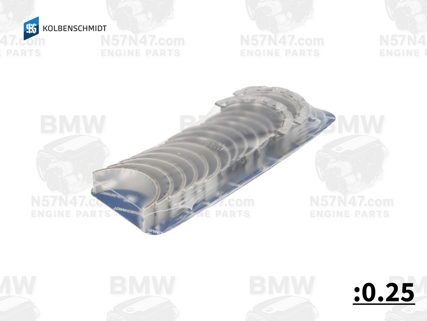 Kolbenschmidt 77953610 BMW N57 Crankshaft Main Bearing Set 0.25